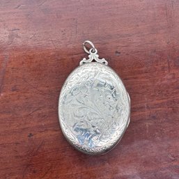 Oval Etched Locket - Sterling Silver - 18.19 Grams