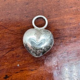 Sterling Silver Puff Heart Pendant - 1.27 Grams