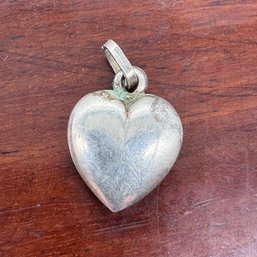 Italian Silver Puff Heart Charm - 4.12 Grams