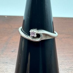 Petite Amethyst & Sterling Ring - 1.15 Grams - Size 5