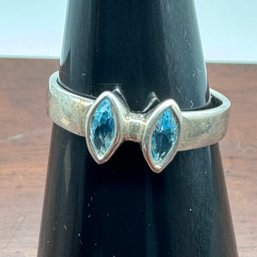 Blue Topaz Band - Sterling - 1.59 Grams - Size 5.5