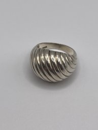 Sterling Dome Ribbed Ring   5.47g   Size 6