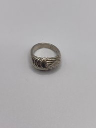 Sterling  Dome Ribbed Ring 7.78g     Size 5.5
