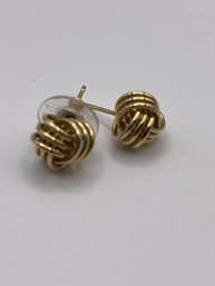 Sterling Gold Toned  Knot Earrings 2.3g
