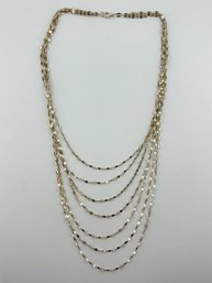 Sterling Multi Strand Shimmery Necklace 11.13g
