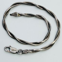 IBB Italy Sterling Silver Twisted Chain Bracelet. 4.37 G.