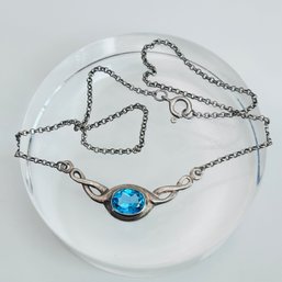 TMA, SPINEL Pendant, Sterling Silver Cable Chain Necklace. 6.20 G.