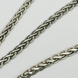 Sterling Silver, Unique, Braided Chain, Long And Heavy 22.96 G