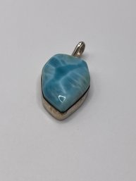 Big Sterling Pendant With Blue Stone 14.64g