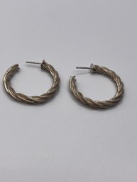 Sterling Gold, Toned Twist Open Hoop Earrings 8.75g