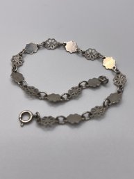 Sterling Bracelet With Flower Charms 3.22g