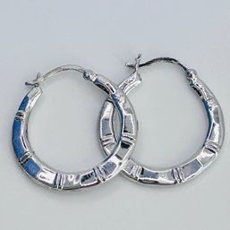 Sterling Silver Hoop Hinge Back Earrings. 3.50 G.