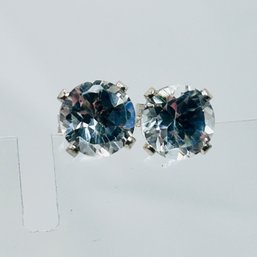 IOLITE Sterling Silver Studs. 1.29 G.