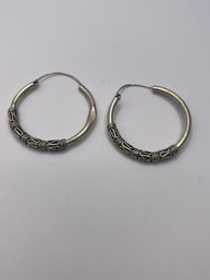 Endless Hoop Sterling Earrings With Detail 8.9 4g