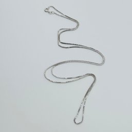 IBB Italy, Sterling Silver, Very Long Box Chain Necklace. 6.58 G.