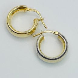 Dyadema Italy, Sterling Silver Gold Colored Thick Hoops. 2.92 G.