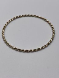 Twisted Sterling Gold Tone Bangle Bracelet 8.0g