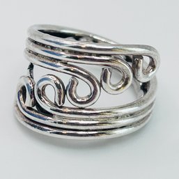 N Sterling Silver Stacked Ring. Size 4.5. 6.00 G.