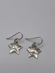 Sterling  Dangle Earrings With Stars 1.89g