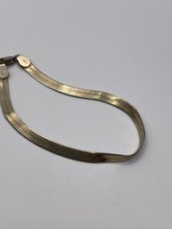 Sterling  Gold Toned Bracelet With Herringbone Design 7.4g. 8