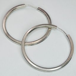 Sterling Silver End List Hoop Earring 7.33 G