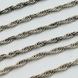 Sterling Silver Long Rope Chain Necklace, 8.1 G