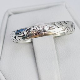 Sterling Silver Tropical Design Ring. Size 10. 2.90 G.