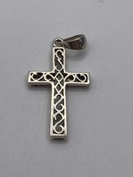 Pendant WithSterling Cross Pendant With Cutout Design 1.5g