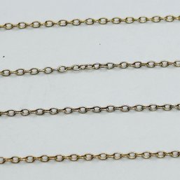 R Sterling Silver Gold Colored Cable Chain Necklace 1.01 G