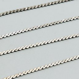 Italy, Sterling, Silver Serpentine Chain, Long Necklace, 3.77 G