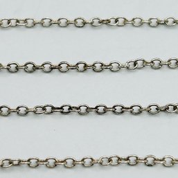 Sterling Silver Long Cable Chain Necklace 2.26 G