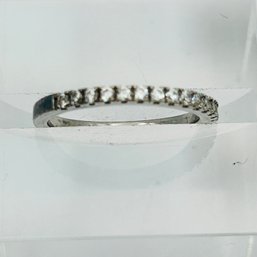 Sterling Silver Band With Channel Clear Stones 1.57 G