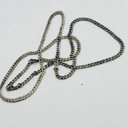 Sterling Silver Flat Curb Chain Necklace 12.46 G