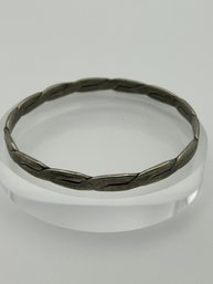 Sterling Silver Mexico Bangle Bracelet With Weave Design 18.13g