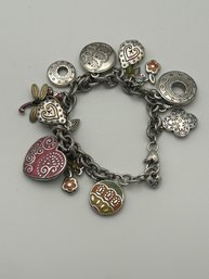 Sterling Silver Brighton Charm Bracelet With 12 Charms 57.09g