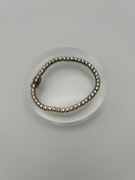 Sterling Silver Gold Colored PAJ Bracelet With Rhinestones 12.83g