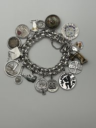 American Sterling Silver Charm Bracelet All Sterling Charms 87.96g