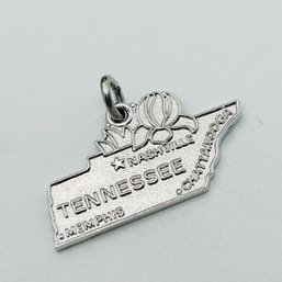 WELLS Sterling Silver, Tennessee Pendant 2.07 G Engraved Volunteer State