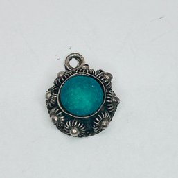 Mexico, Sterling Silver  Turquoise Pendant 1.29 G