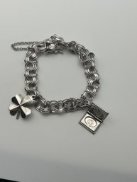 Sterling Silver Interlocking Charm Bracelet 18.41g