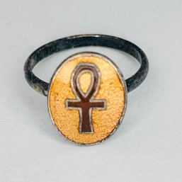 Sterling Silver Statement Ring ANKH Symbol 1.69 G