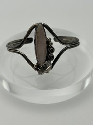 Vintage Sterling Silver Cuff Bracelet With Lovely Oval Opal Stone 13.21g