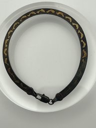 Italy Sterling Silver Bronze Colored Snake Bracelet With Unique Dolphin Design. 5.17g