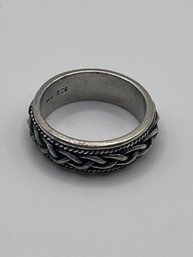 Sterling Ring With Braided Detail 6.55h.   Sz 8