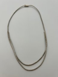 Sterling Silver Double Square Chain Necklace 16.77g