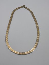 Italy-Sterling Gold Toned Herringbone Chain  21.95g   18'long