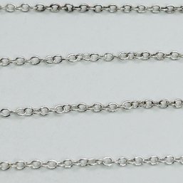 Sterling Silver Long Cable Chain Necklace 2.26 G