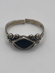 Sterling Ring With Black Stone 1.84g   Sz. 5