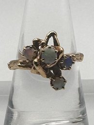 Opal 10k, Gold Cocktail Ring Size 8.25.