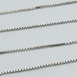 Sterling Silver Long Box Chain Necklace, 3.16 G